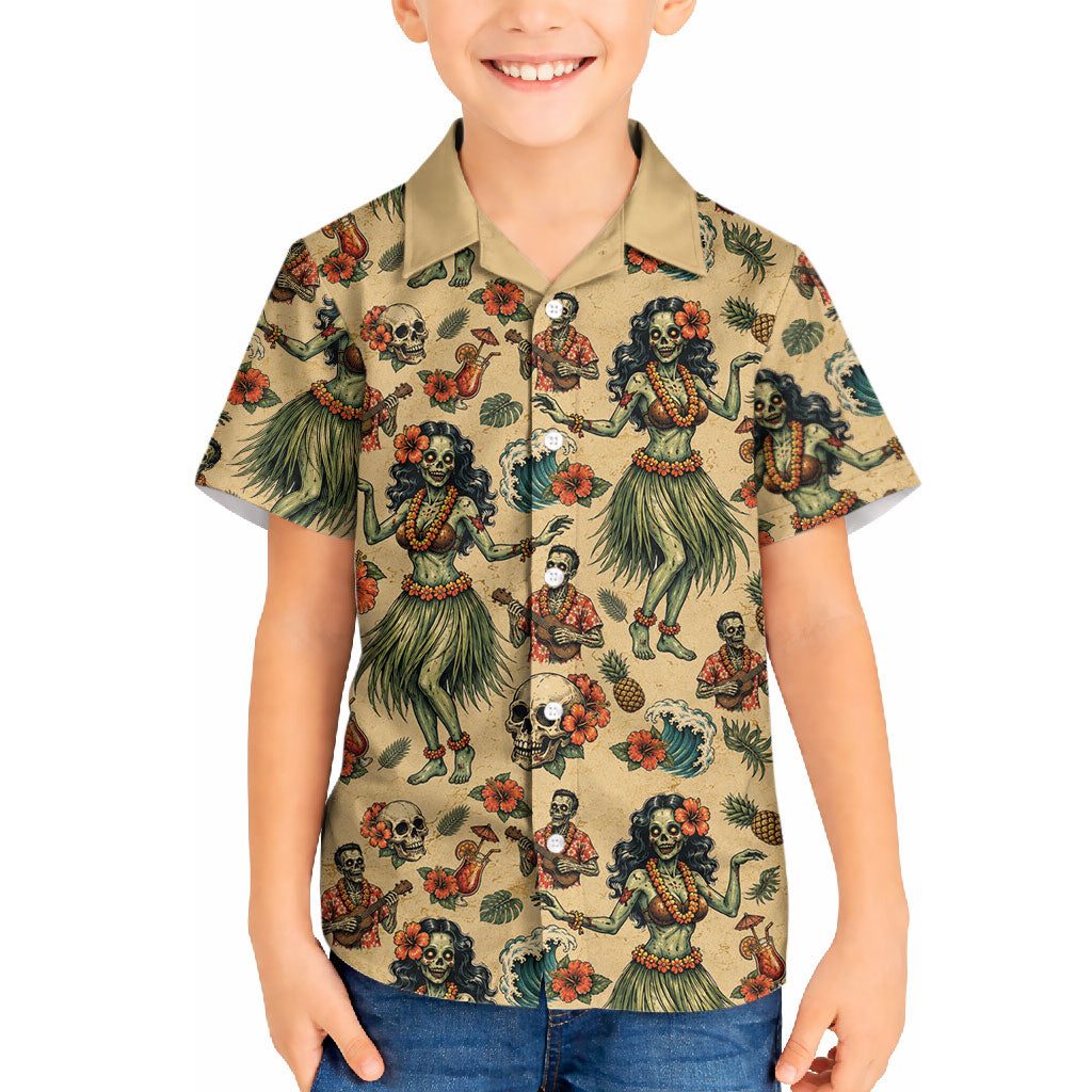 Hawaii Halloween Hawaiian Shirt Spooky Tropical Hula Zombie