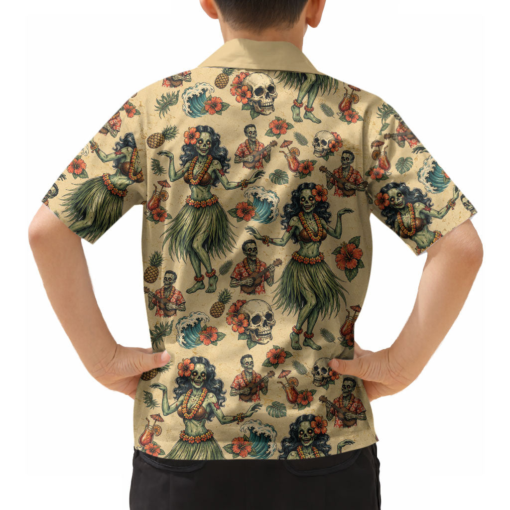 Hawaii Halloween Hawaiian Shirt Spooky Tropical Hula Zombie