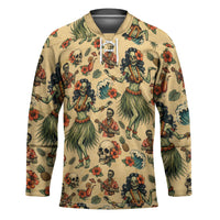Hawaii Halloween Hockey Jersey Spooky Tropical Hula Zombie