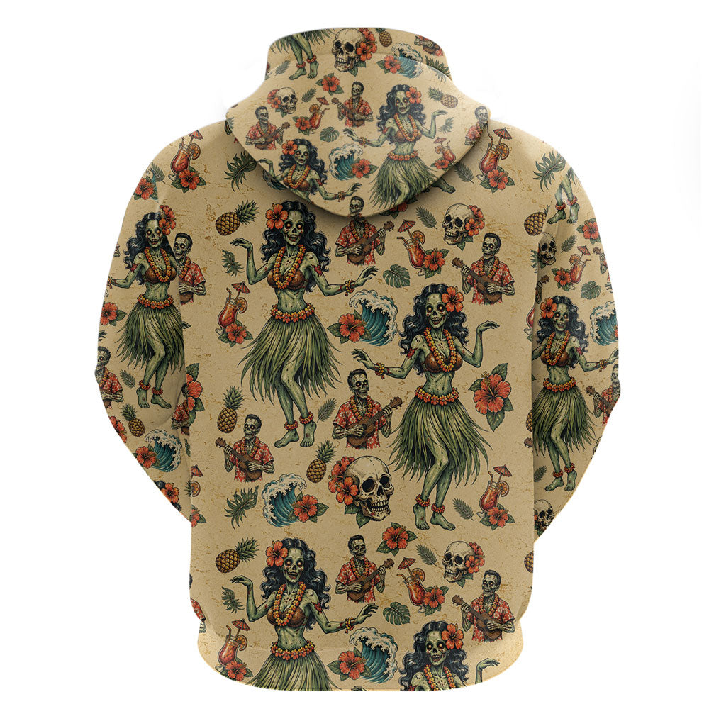 Hawaii Halloween Hoodie Spooky Tropical Hula Zombie