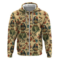 Hawaii Halloween Hoodie Spooky Tropical Hula Zombie