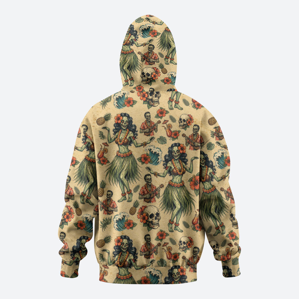 Hawaii Halloween Hoodie Spooky Tropical Hula Zombie