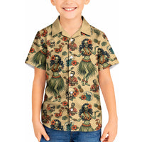 Hawaii Halloween Kid Hawaiian Shirt Spooky Tropical Hula Zombie