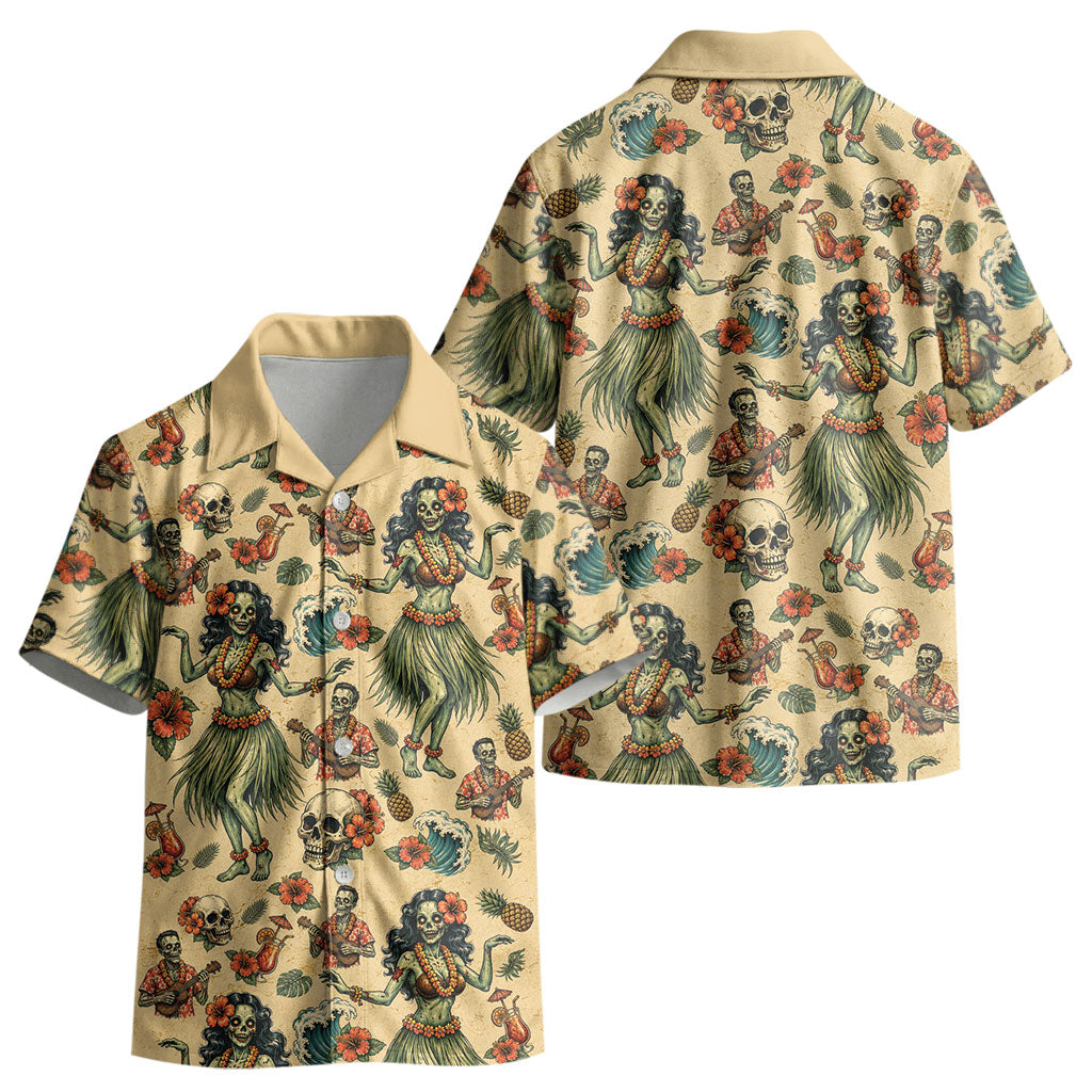 Hawaii Halloween Kid Hawaiian Shirt Spooky Tropical Hula Zombie