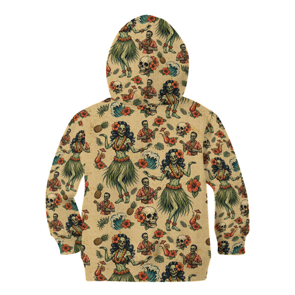 Hawaii Halloween Kid Hoodie Spooky Tropical Hula Zombie