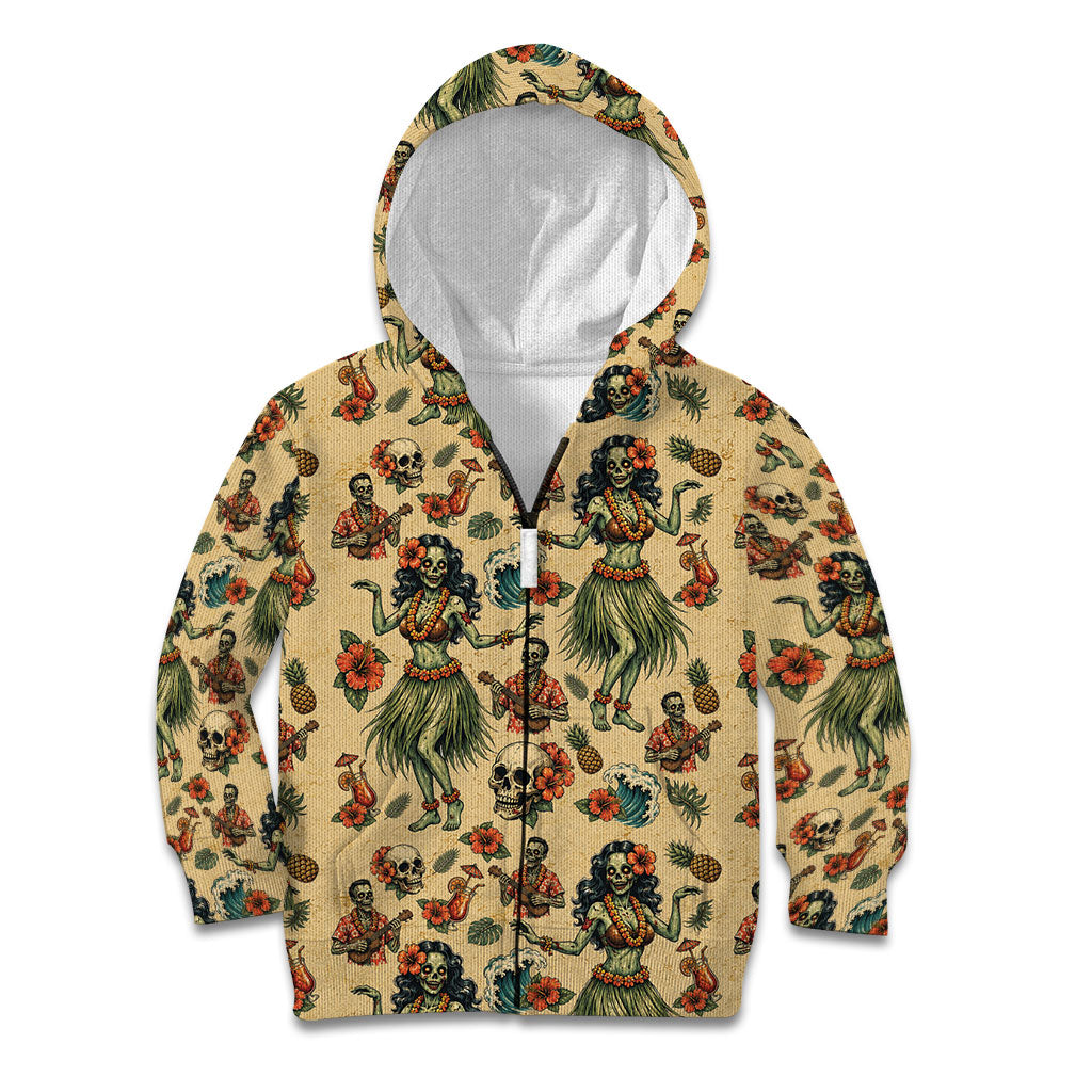 Hawaii Halloween Kid Hoodie Spooky Tropical Hula Zombie