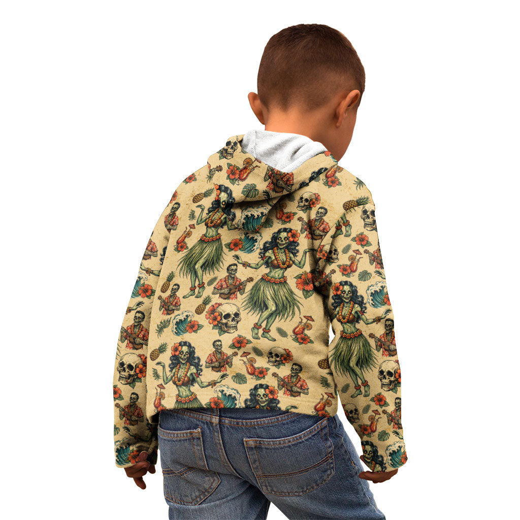 Hawaii Halloween Kid Hoodie Spooky Tropical Hula Zombie