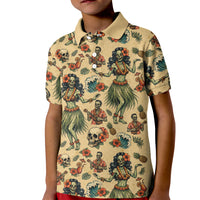 Hawaii Halloween Kid Polo Shirt Spooky Tropical Hula Zombie