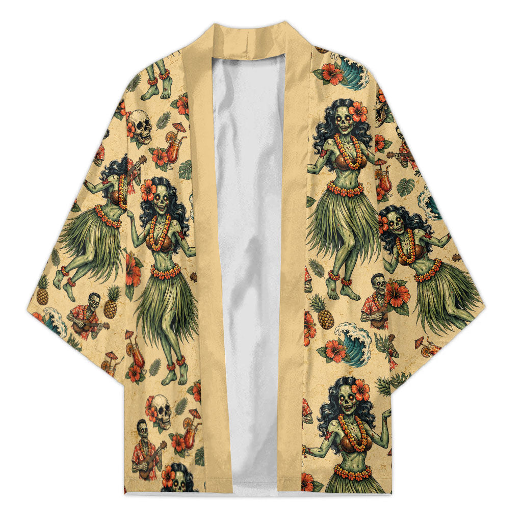 Hawaii Halloween Kimono Spooky Tropical Hula Zombie