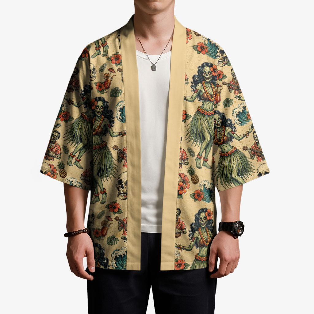 Hawaii Halloween Kimono Spooky Tropical Hula Zombie