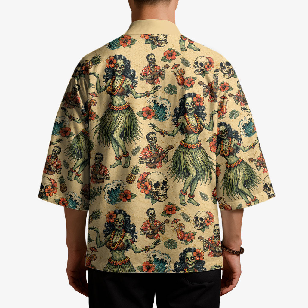 Hawaii Halloween Kimono Spooky Tropical Hula Zombie