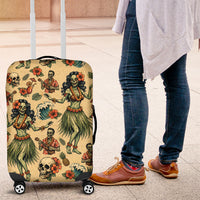 Hawaii Halloween Luggage Cover Spooky Tropical Hula Zombie