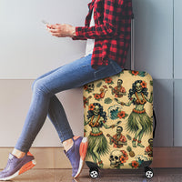 Hawaii Halloween Luggage Cover Spooky Tropical Hula Zombie