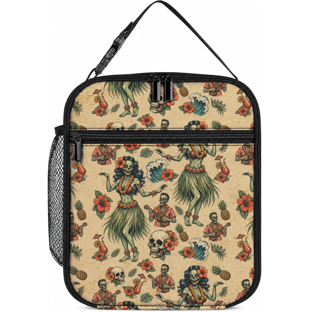 Hawaii Halloween Lunch Bag Spooky Tropical Hula Zombie