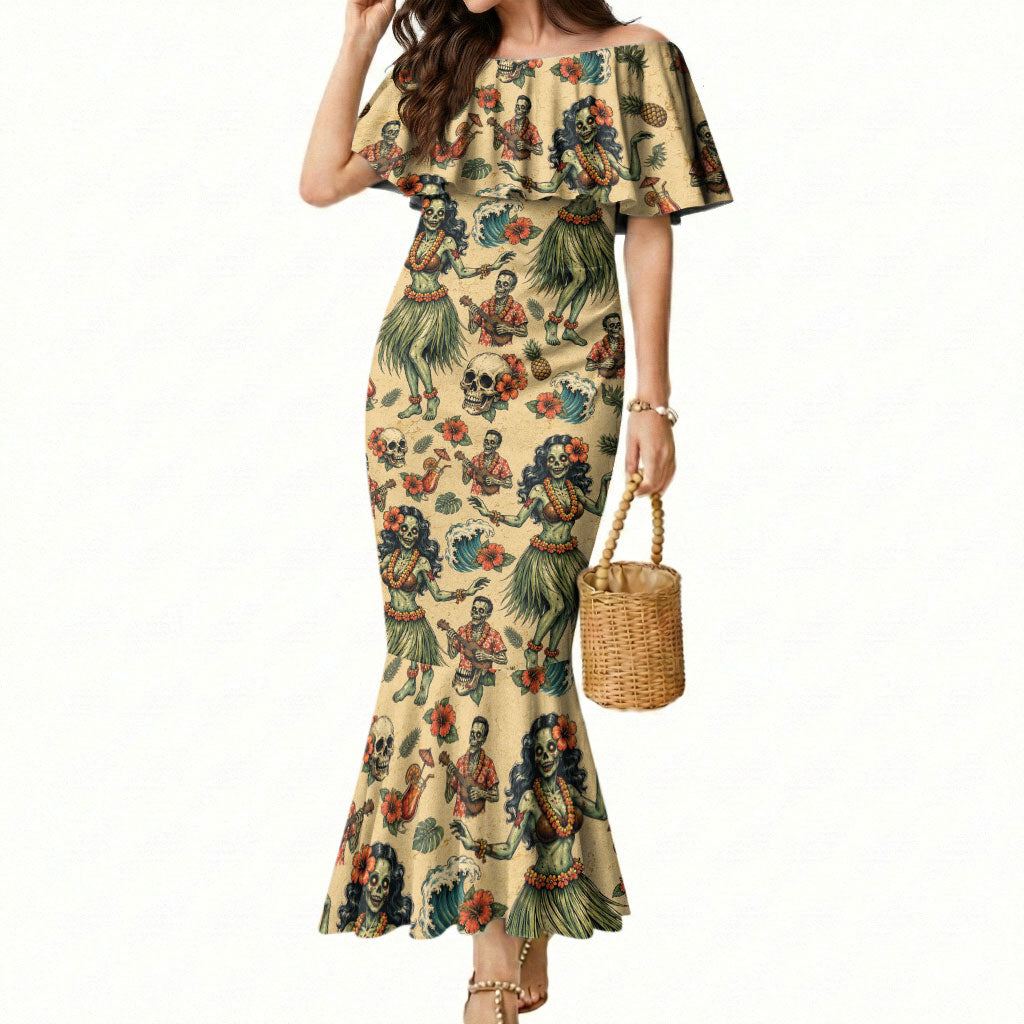 Hawaii Halloween Mermaid Dress Spooky Tropical Hula Zombie