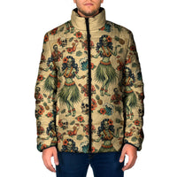 Hawaii Halloween Padded Jacket Spooky Tropical Hula Zombie
