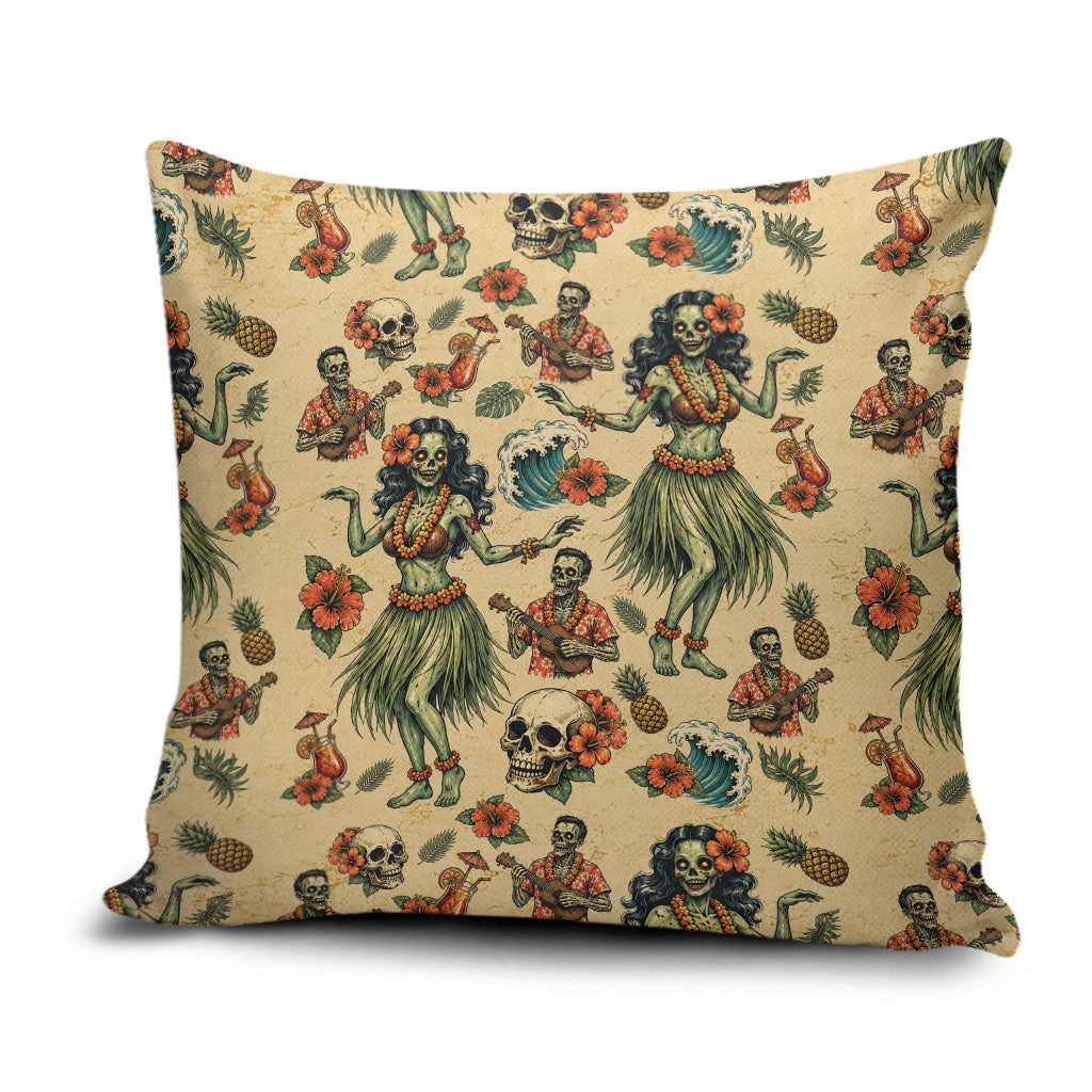 Hawaii Halloween Pillow Cover Spooky Tropical Hula Zombie