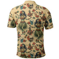 Hawaii Halloween Polo Shirt Spooky Tropical Hula Zombie