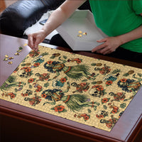 Hawaii Halloween Puzzle Spooky Tropical Hula Zombie