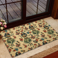 Hawaii Halloween Rubber Doormat Spooky Tropical Hula Zombie