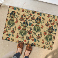 Hawaii Halloween Rubber Doormat Spooky Tropical Hula Zombie