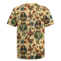 Hawaii Halloween Rugby Jersey Spooky Tropical Hula Zombie