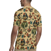 Hawaii Halloween Rugby Jersey Spooky Tropical Hula Zombie