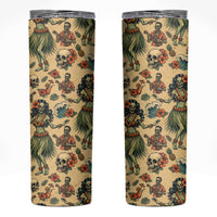 Hawaii Halloween Skinny Tumbler Spooky Tropical Hula Zombie