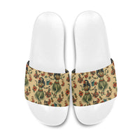 Hawaii Halloween Slide Sandals Spooky Tropical Hula Zombie