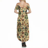 Hawaii Halloween Summer Maxi Dress Spooky Tropical Hula Zombie