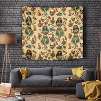 Hawaii Halloween Tapestry Spooky Tropical Hula Zombie