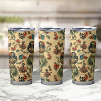 Hawaii Halloween Tumbler Cup Spooky Tropical Hula Zombie