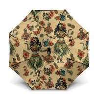 Hawaii Halloween Umbrella Spooky Tropical Hula Zombie