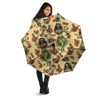 Hawaii Halloween Umbrella Spooky Tropical Hula Zombie