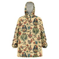 Hawaii Halloween Wearable Blanket Hoodie Spooky Tropical Hula Zombie