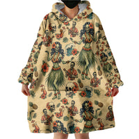 Hawaii Halloween Wearable Blanket Hoodie Spooky Tropical Hula Zombie
