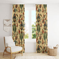 Hawaii Halloween Window Curtain Spooky Tropical Hula Zombie