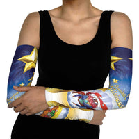 Niue Christmas Arm Sleeves Seashell Santa Beach Vibes - Polynesian Pride