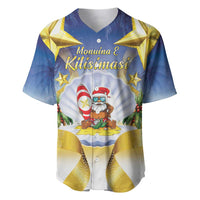 Niue Christmas Baseball Jersey Seashell Santa Beach Vibes - Polynesian Pride