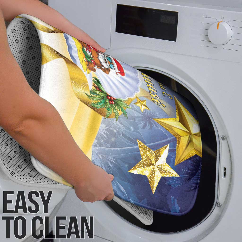 Niue Christmas Bathroom Set Seashell Santa Beach Vibes - Polynesian Pride