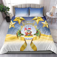 Niue Christmas Bedding Set Seashell Santa Beach Vibes - Polynesian Pride