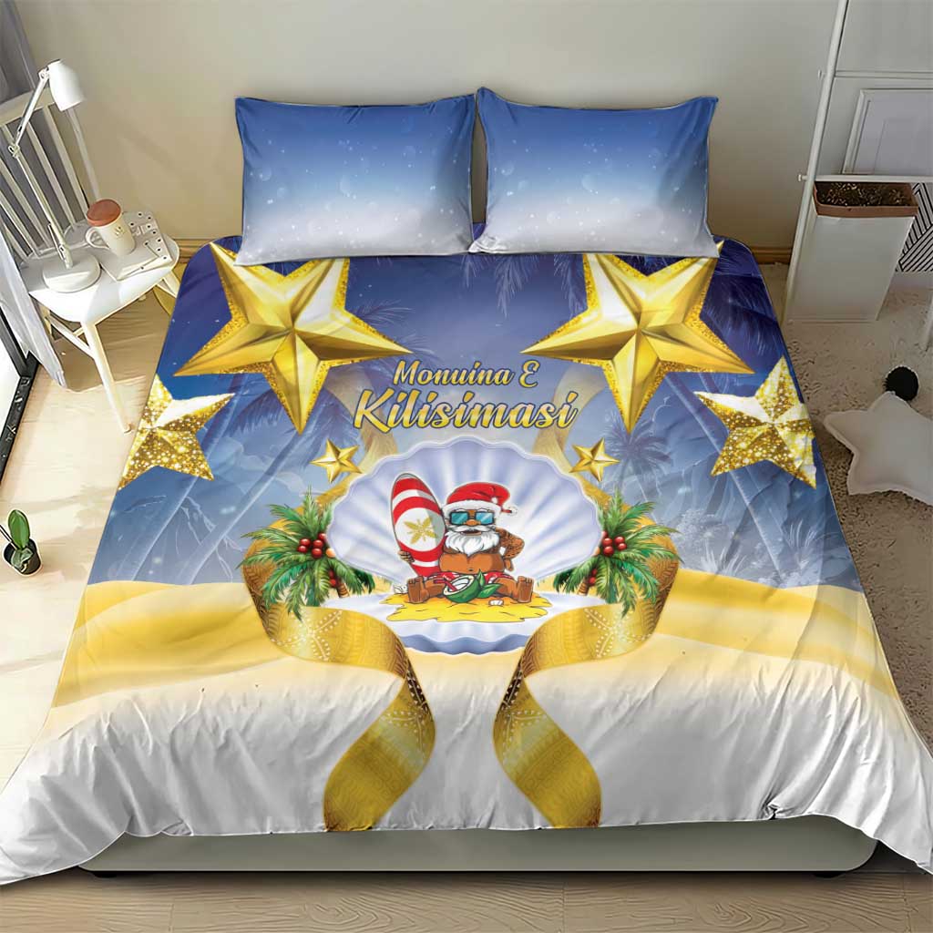 Niue Christmas Bedding Set Seashell Santa Beach Vibes - Polynesian Pride