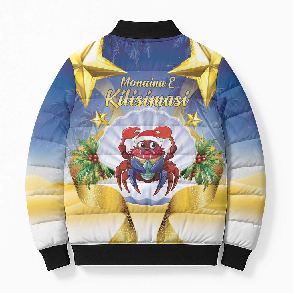 Niue Christmas Bomber Puffer Jacket Seashell Santa Beach Vibes - Polynesian Pride