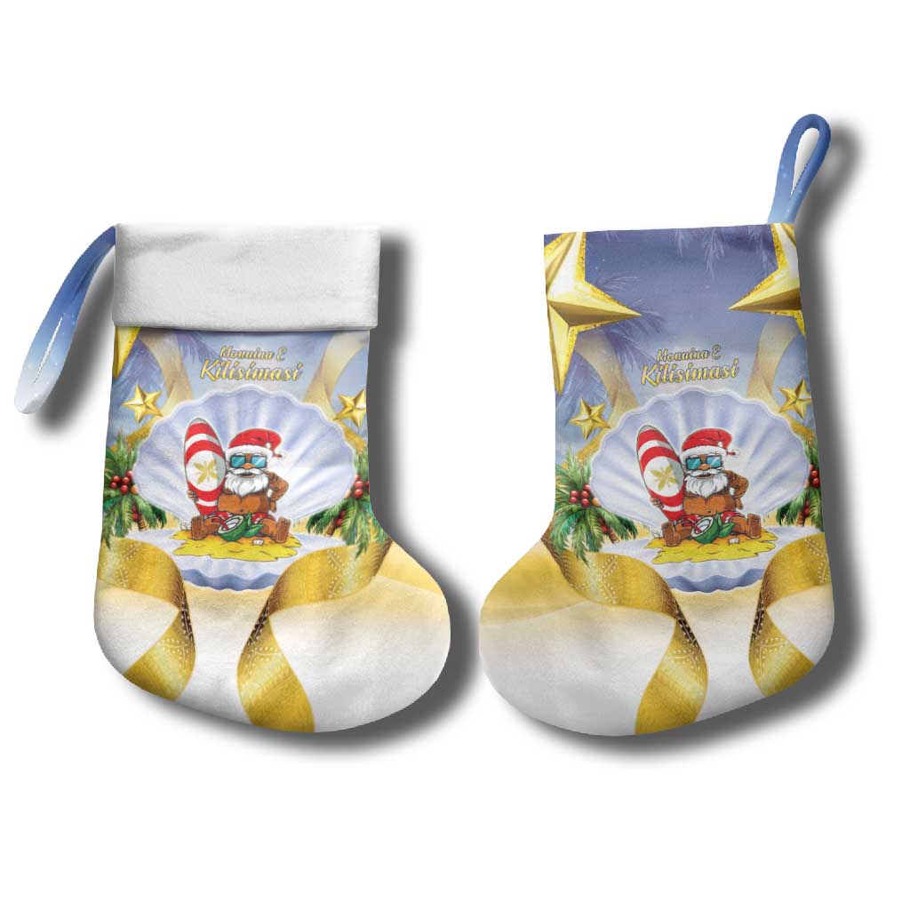 Niue Christmas Stocking Seashell Santa Beach Vibes - Polynesian Pride