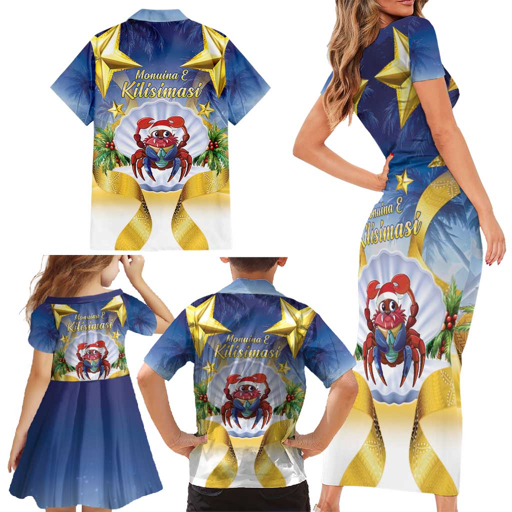 Niue Christmas Family Matching Short Sleeve Bodycon Dress and Hawaiian Shirt Seashell Santa Beach Vibes - Polynesian Pride