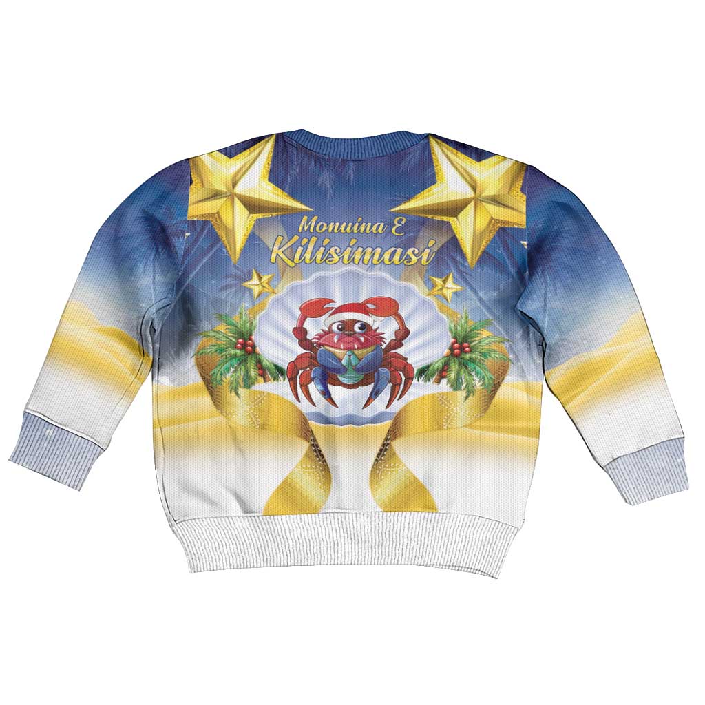 Niue Christmas Kid Ugly Christmas Sweater Seashell Santa Beach Vibes - Polynesian Pride