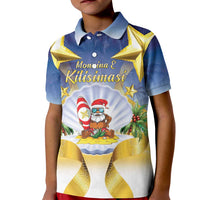 Niue Christmas Kid Polo Shirt Seashell Santa Beach Vibes - Polynesian Pride