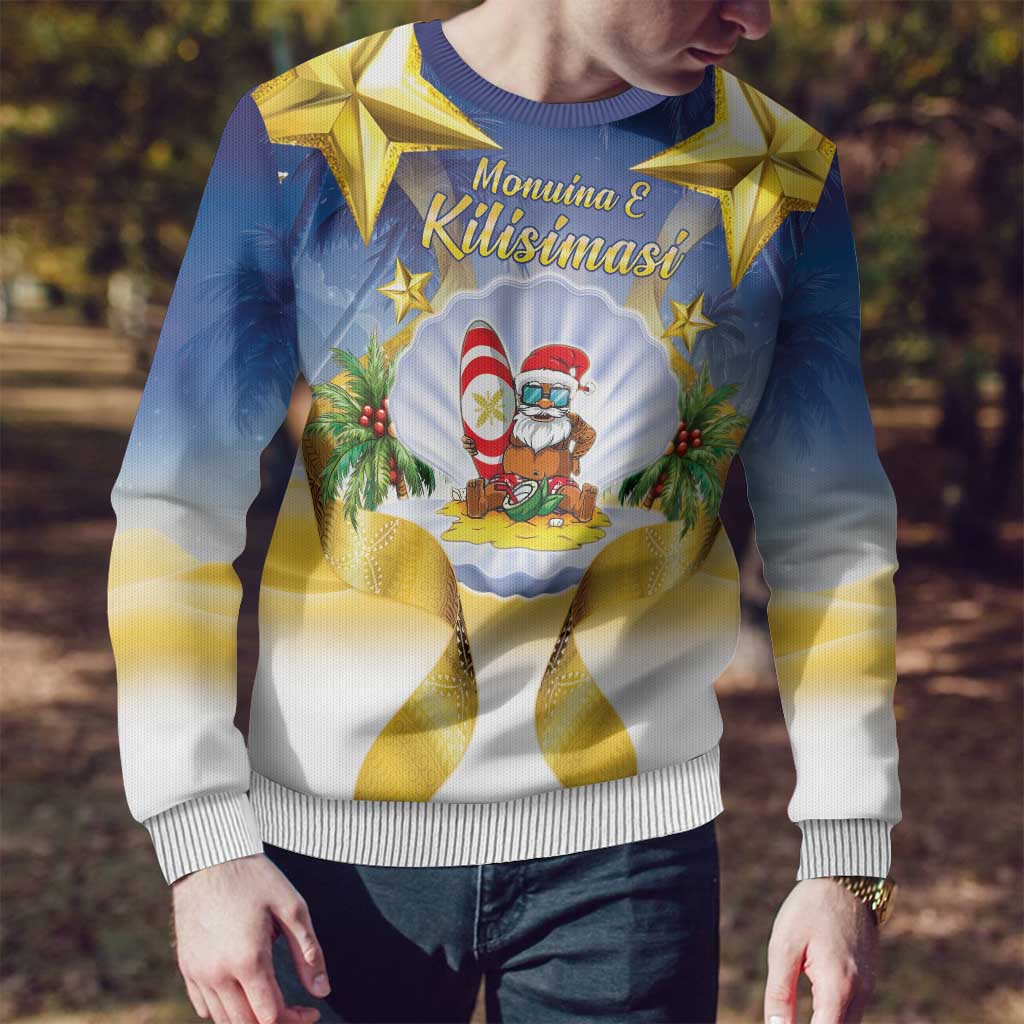 Niue Christmas Ugly Christmas Sweater Seashell Santa Beach Vibes - Polynesian Pride