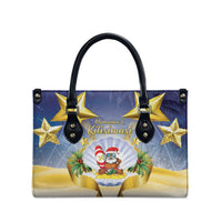 Niue Christmas Leather Bag Seashell Santa Beach Vibes - Polynesian Pride