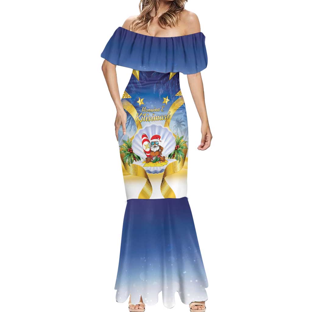Niue Christmas Mermaid Dress Seashell Santa Beach Vibes - Polynesian Pride